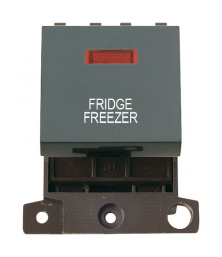MD023BKFF 20A DP Switch With Neon Black Fridge Freezer