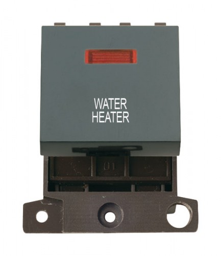 MD023BKWH 20A DP Switch With Neon Black Water Heater