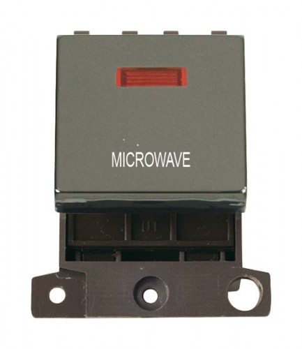 MD023BNMW 20A DP Ingot Switch With Neon Black Nickel Microwave