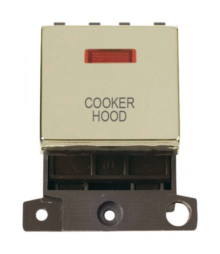 MD023BRCH 20A DP Ingot Switch With Neon Brass Cooker Hood