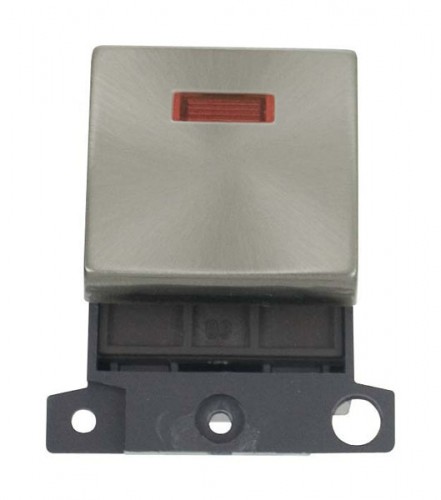 MD023BS 20A DP Ingot Switch With Neon Brushed Stainless Steel