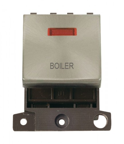 MD023BSBL 20A DP Ingot Switch With Neon Brushed Stainless Steel Boiler