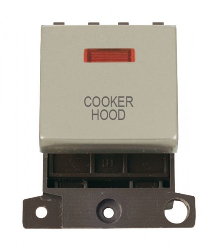 MD023PNCH 20A DP Ingot Switch With Neon Pearl Nickel Cooker Hood
