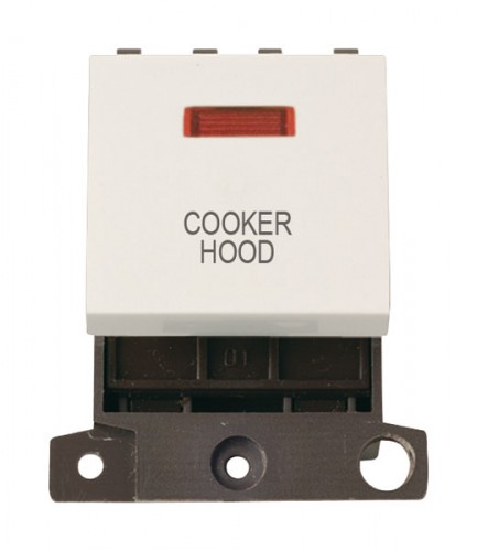 MD023PWCH 20A DP Switch With Neon Polar White Cooker Hood