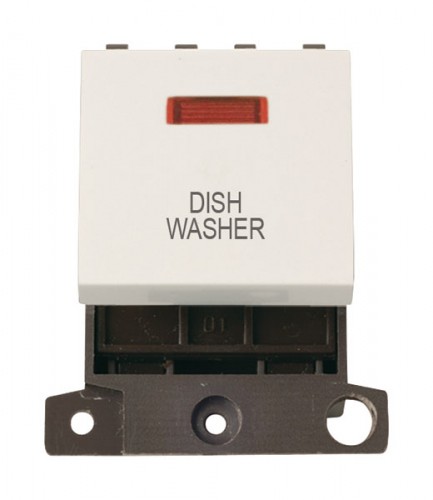 MD023PWDW 20A DP Switch With Neon Polar White Dishwasher