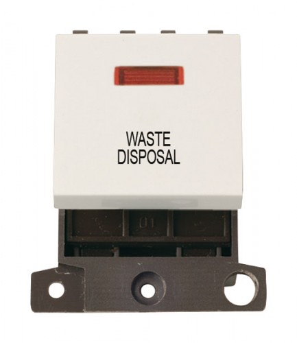 MD023PWWD 20A DP Switch With Neon Polar White Waste Disposal