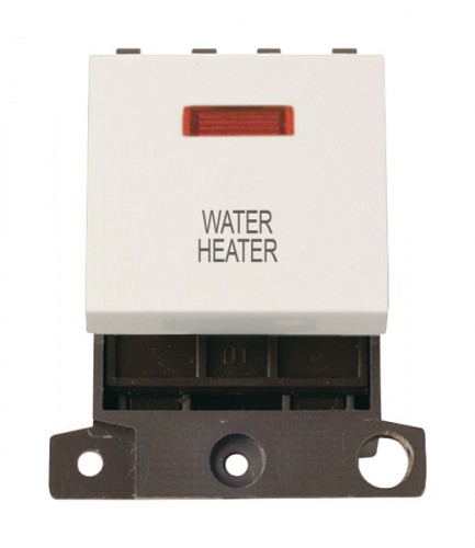 MD023PWWH 20A DP Switch With Neon Polar White Water Heater
