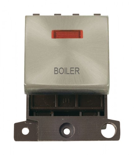 MD023SCBL 20A DP Ingot Switch With Neon Satin Chrome Boiler