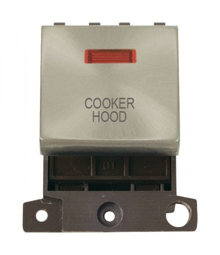 MD023SCCH 20A DP Ingot Switch With Neon Satin Chrome Cooker Hood