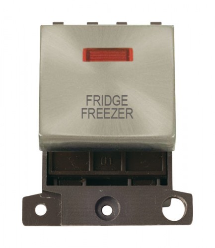 MD023SCFF 20A DP Ingot Switch With Neon Satin Chrome Fridge Freezer