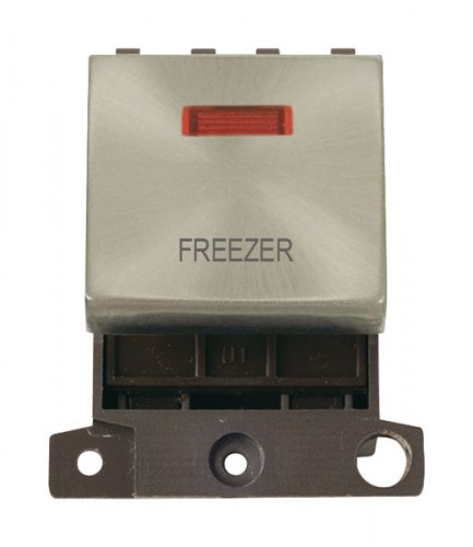 MD023SCFZ 20A DP Ingot Switch With Neon Satin Chrome Freezer