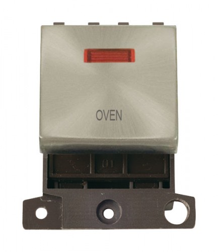 MD023SCOV 20A DP Ingot Switch With Neon Satin Chrome Oven