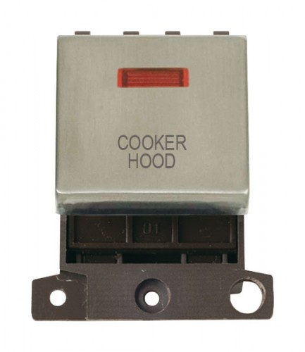MD023SSCH 20A DP Ingot Switch With Neon - Stainless Steel - Cooker Hood