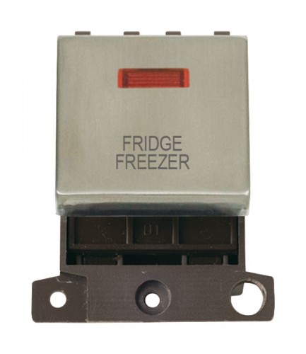 MD023SSFF 20A DP Ingot Switch With Neon - Stainless Steel - Fridge Freezer