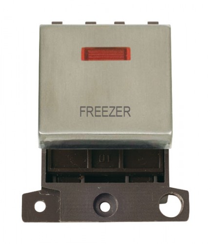 MD023SSFZ 20A DP Ingot Switch With Neon - Stainless Steel - Freezer