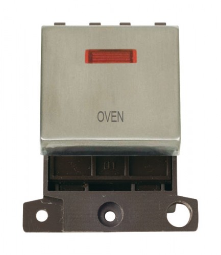 MD023SSOV 20A DP Ingot Switch With Neon - Stainless Steel - Oven