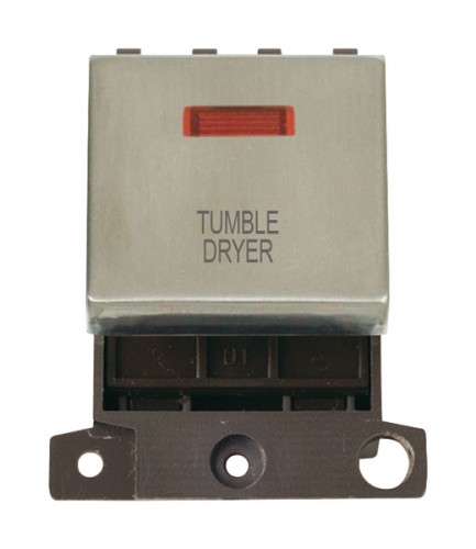 MD023SSTD 20A DP Ingot Switch With Neon - Stainless Steel - Tumble Dryer