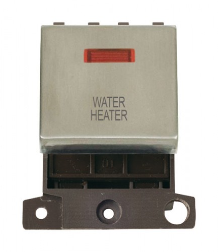 MD023SSWH 20A DP Ingot Switch With Neon - Stainless Steel - Water Heater