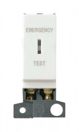 MD029WH 13A Resistive DP Keyswitch 'Emergency Test' Click White