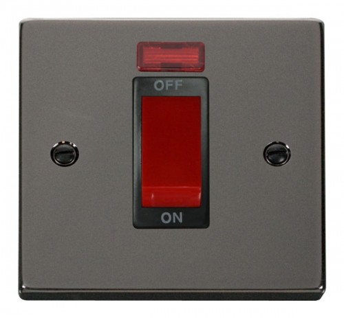 Scolmore Click Deco VPBN201BK 1 Gang 45A DP Switch With Neon