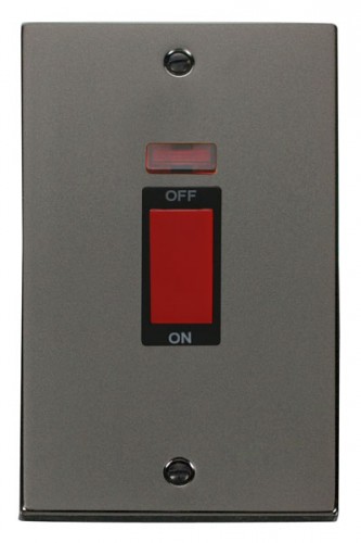 Scolmore Click Deco VPBN203BK 2 Gang 45A DP Switch With Neon