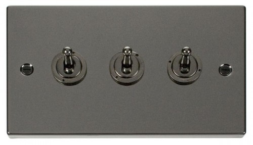 Scolmore Click Deco VPBN423 3 Gang 2 Way 10AX Toggle Switch