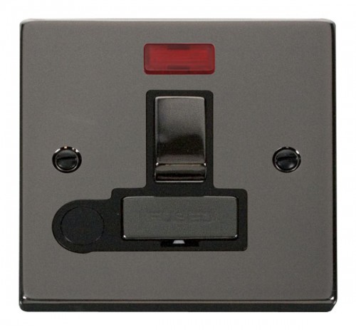 Scolmore Click Deco VPBN552BK 13A Fused Ingot Switched Connection Unit With Flex Outlet & Neon