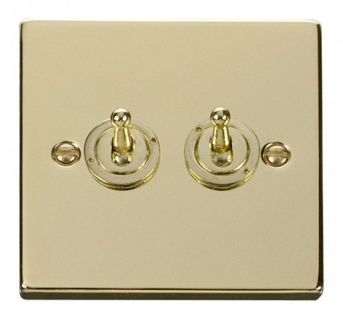 Scolmore Click Deco VPBR422 2 Gang 2 Way 10AX Toggle Switch