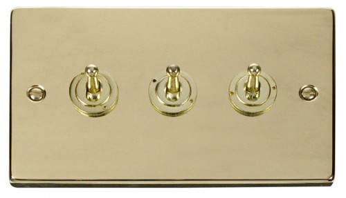 Scolmore Click Deco VPBR423 3 Gang 2 Way 10AX Toggle Switch