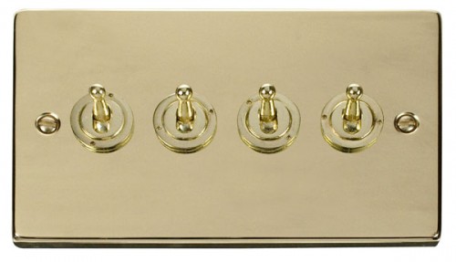 Scolmore Click Deco VPBR424 4 Gang 2 Way 10AX Toggle Switch