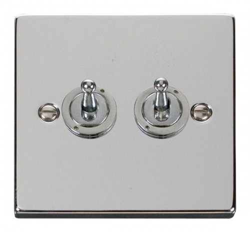 Scolmore Click Deco VPCH422 2 Gang 2 Way 10AX Toggle Switch