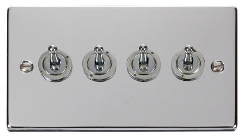 Scolmore Click Deco VPCH424 4 Gang 2 Way 10AX Toggle Switch