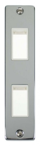 VPCH472WH Double Architrave Plate & Aperture Polished Chrome
