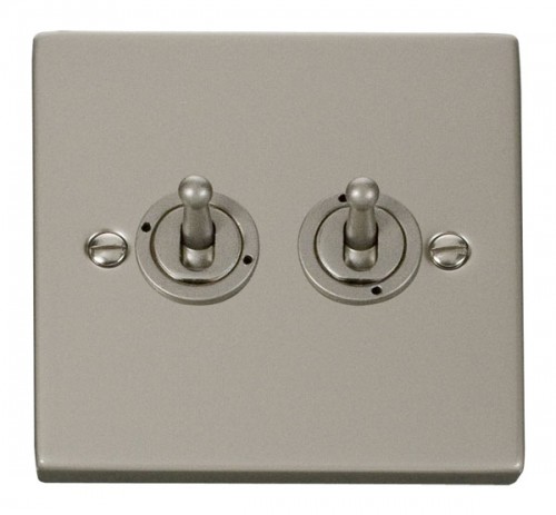 Scolmore Click Deco VPPN422 2 Gang 2 Way 10AX Toggle Switch