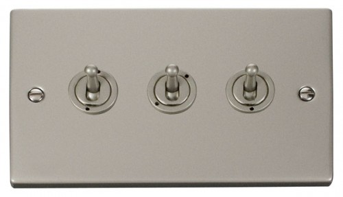 Scolmore Click Deco VPPN423 3 Gang 2 Way 10AX Toggle Switch