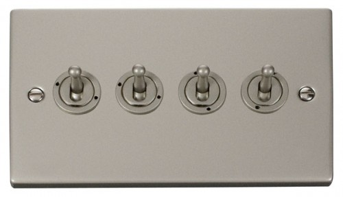 Scolmore Click Deco VPPN424 4 Gang 2 Way 10AX Toggle Switch