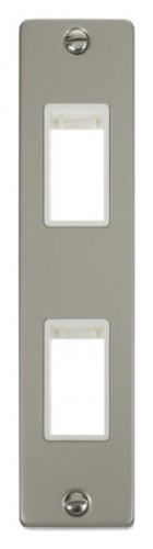 VPPN472WH Double Architrave Plate & Aperture Pearl Nickel