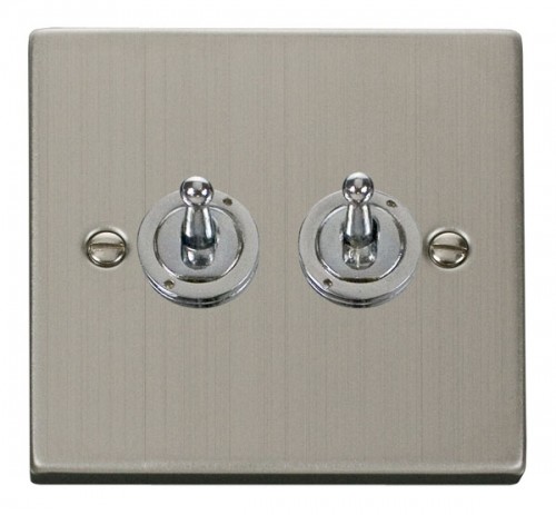 Scolmore Click Deco VPSS422 2 Gang 2 Way 10AX Toggle Switch