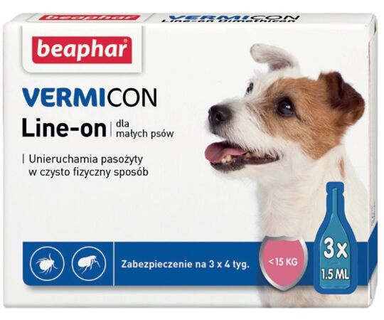 VERMIcon Line-on Dog S - krople przeciwko ektopasożytom dla małych psów 15kg