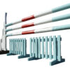 Pale blue white & red standard poles