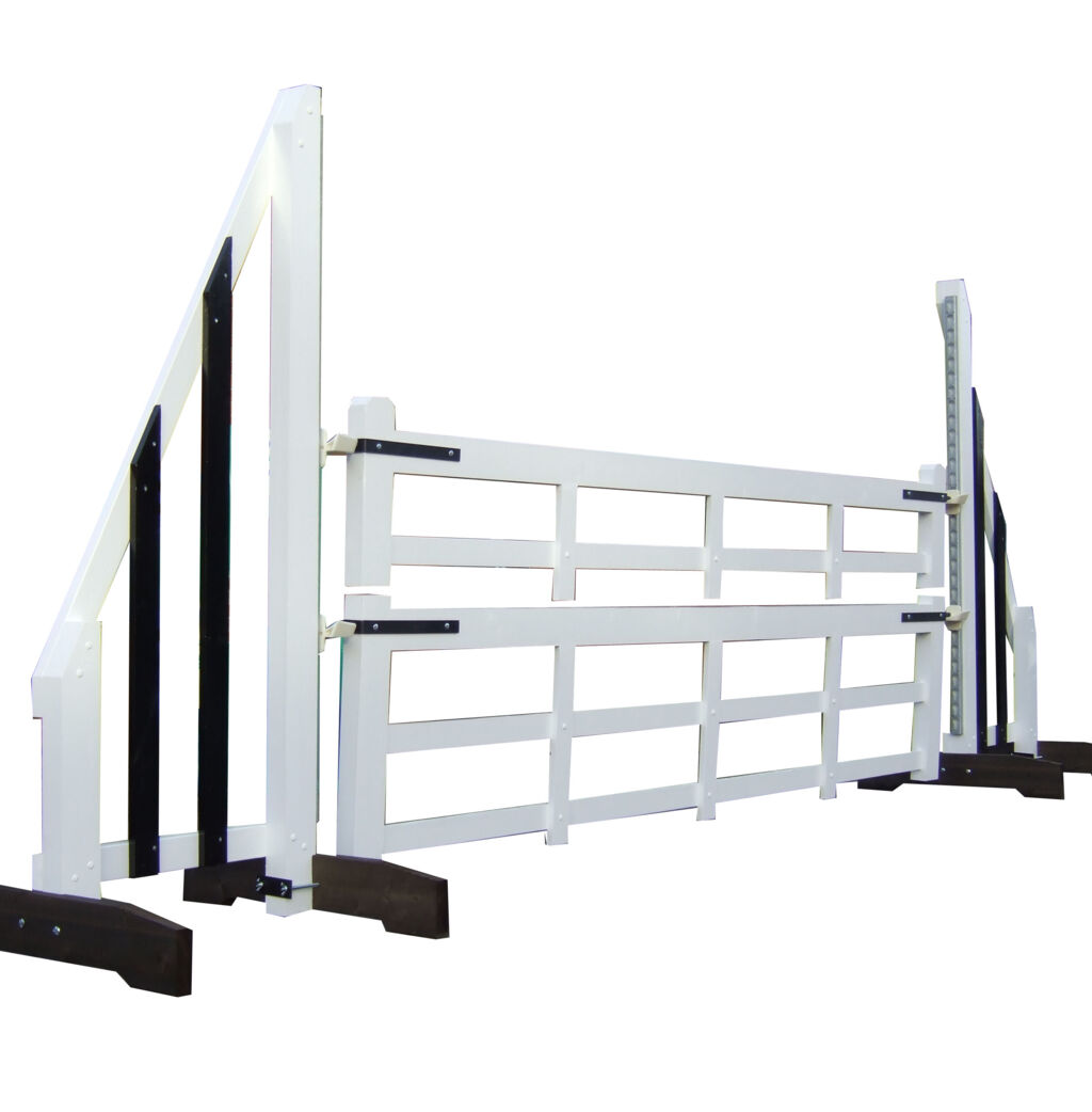 Complete jump with two piece competition gate