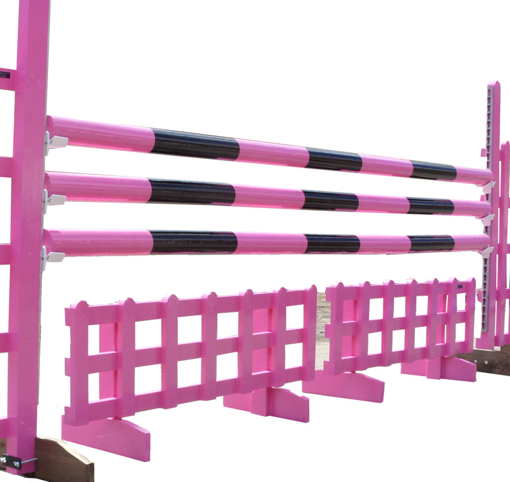 Standard poles in bright pink & black