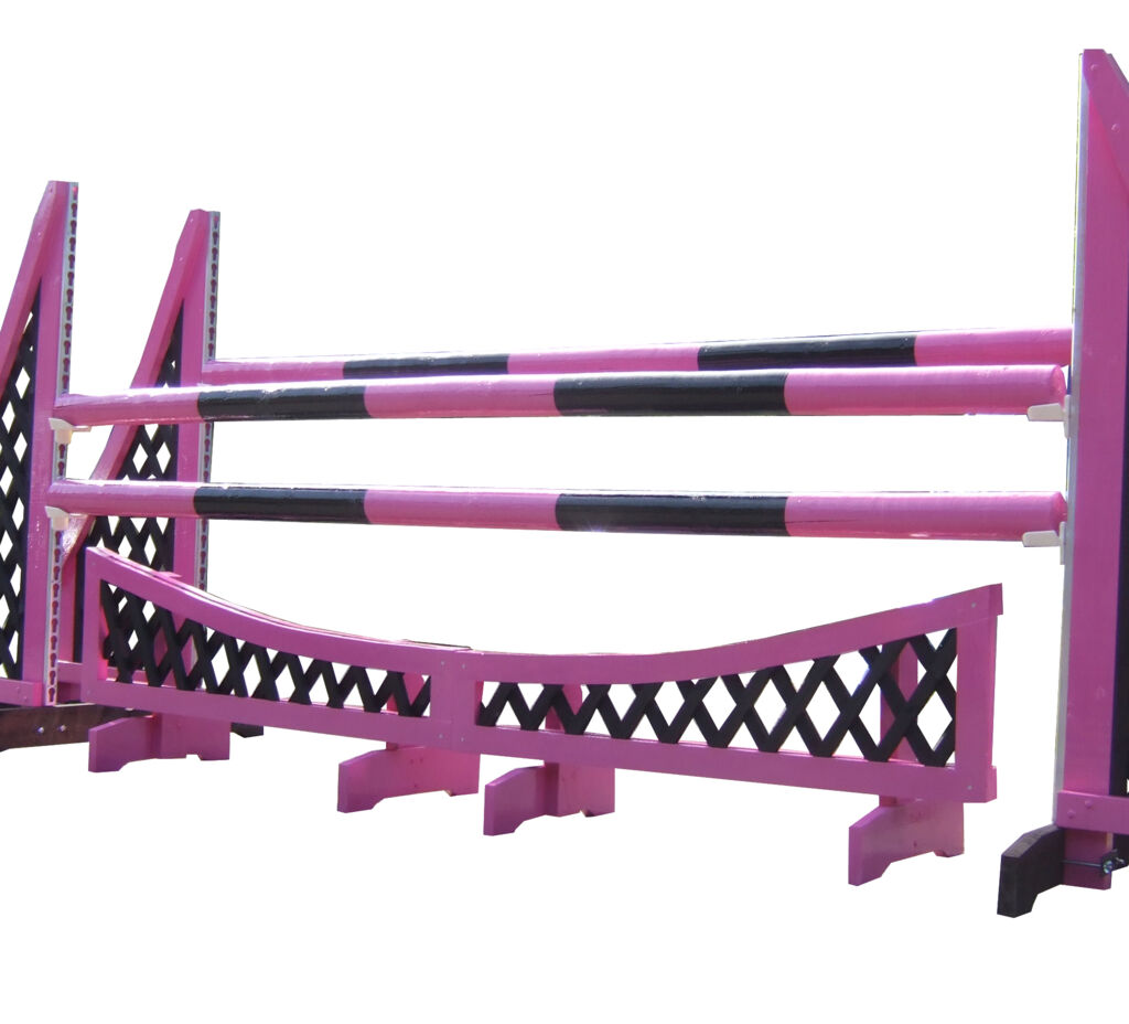 Dipping trellis fillers in bright pink & black