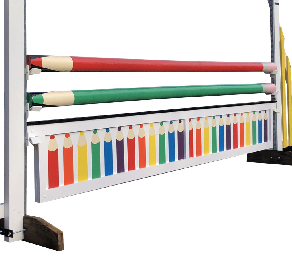 Solid hanging filler with multi coloured pencils