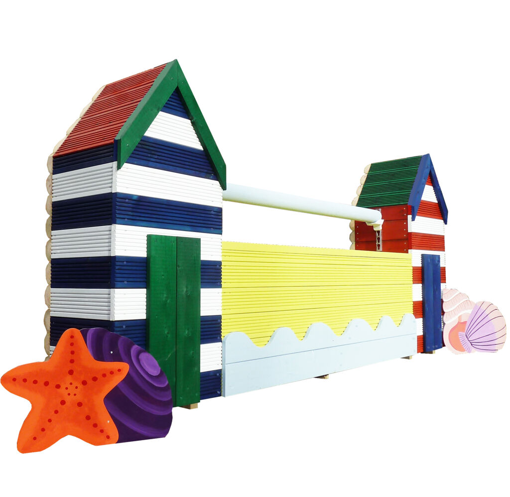 Beach Huts with Shell characters