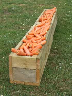 Board extender filled with carrots