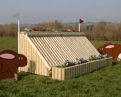 Log extender shown here with Flower bank fence