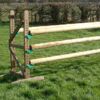 Complete rustic oxer jump