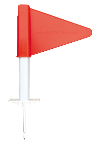 Running marker with red flag