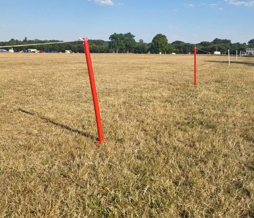 Red Roping Posts